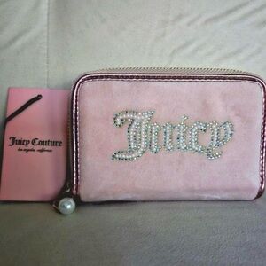 Juicy Couture Pink Wallet with Rhinestone Embellishments
